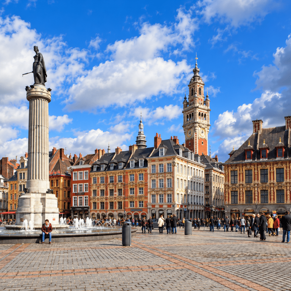 Grand-Place de Lille sous un ciel éclatant